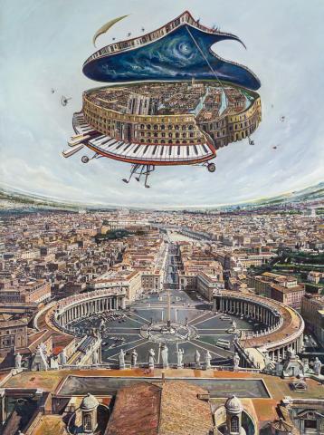 Roma. Mixta sobre lienzo. 200 x 150  cm. 2020