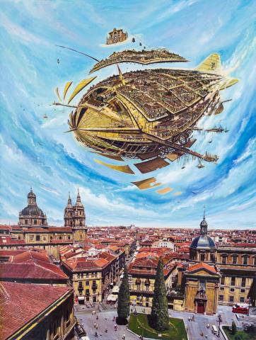 Salamanca, el verano. Mixta sobre lienzo. 200 x 150 cm. 2020