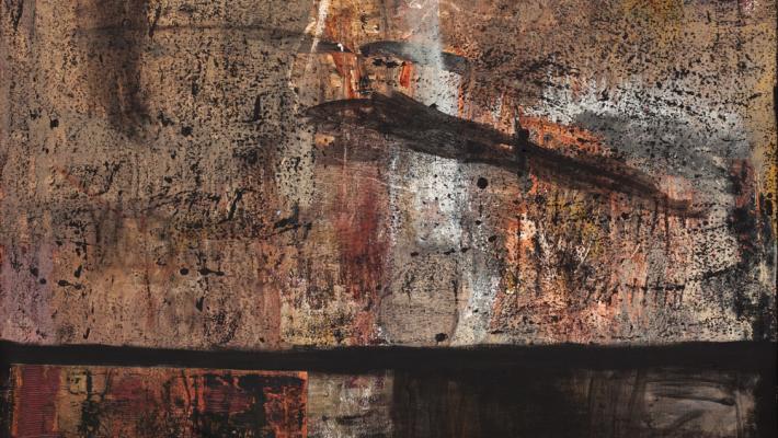Eternidad. Acrílico, óleo y collage sobre tela. 94 x 94 cm. 2008