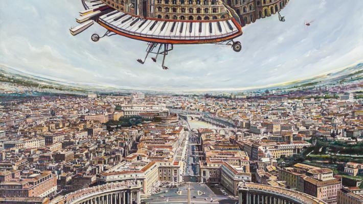 Roma. Mixta sobre lienzo. 200 x 150  cm. 2020
